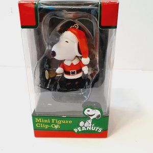 Forever Fun 2012 Peanuts Snoopy Santa Bell Mini Figure Clip-on Ornament in box